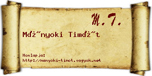 Mányoki Timót névjegykártya
